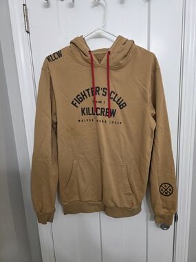 Kill Crew Men's Tan Hoodie - Fighter's Club Graphic Pullover
